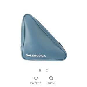 Balenciaga sky blue leather pochette